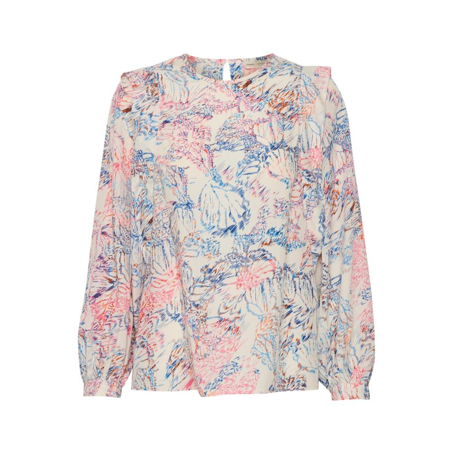 InWear InWear Blouse Damara turquoise / mandarijn / lichtroze / wit -