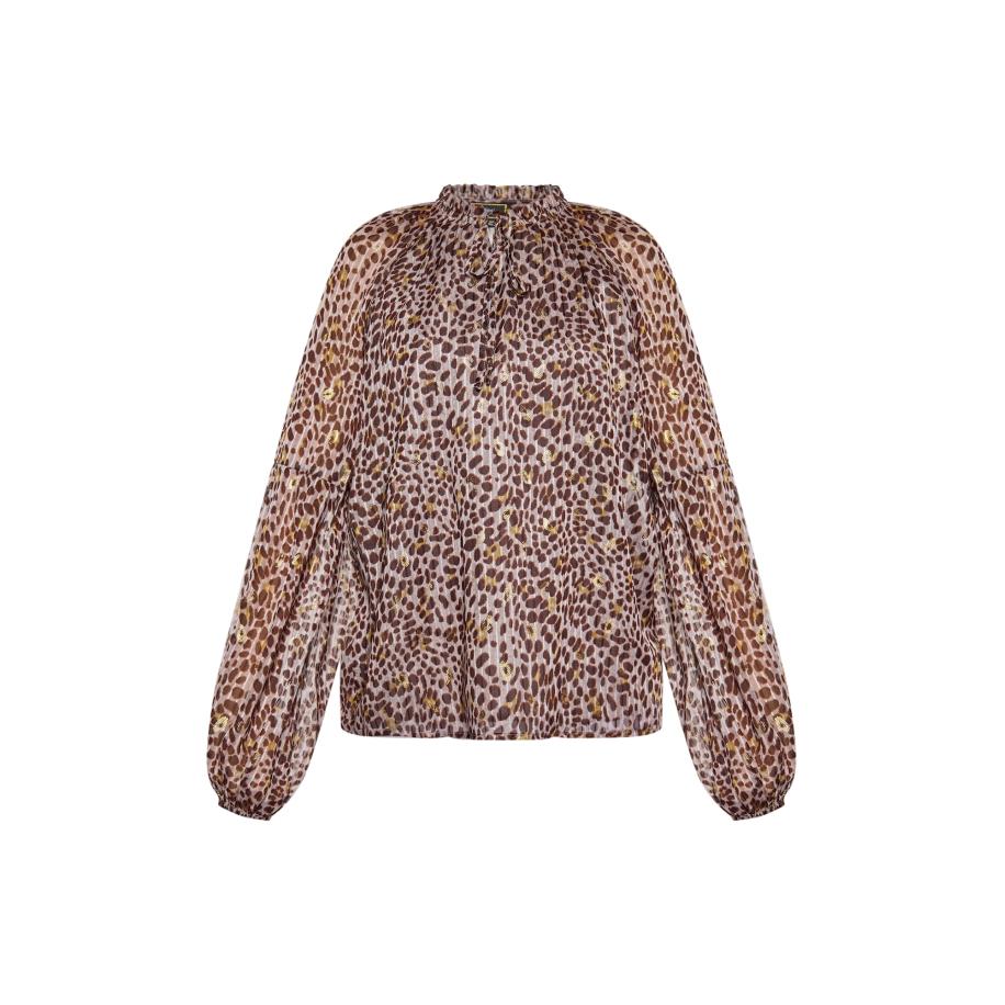 Faina faina Blouse bruin / goud / lichtgrijs / mauve -