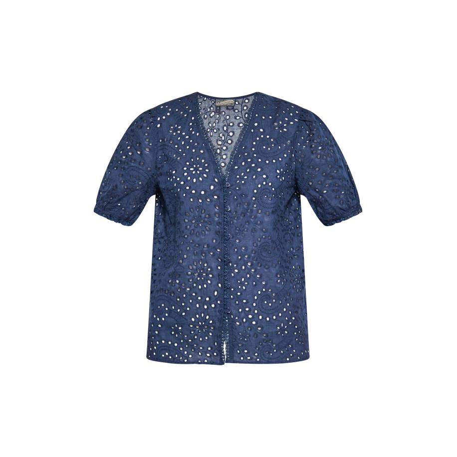 DreiMaster DreiMaster Vintage Blouse donkerblauw -