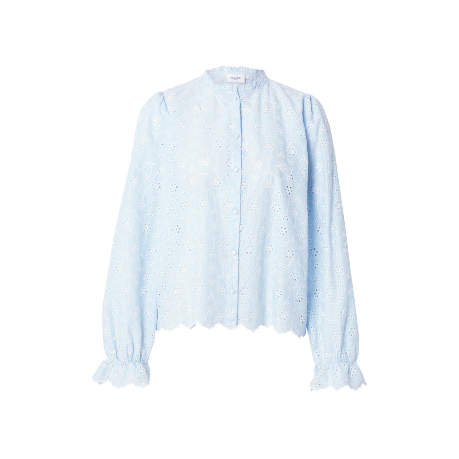 SAINT TROPEZ Blouse Iveta pastelblauw / wit Blauw