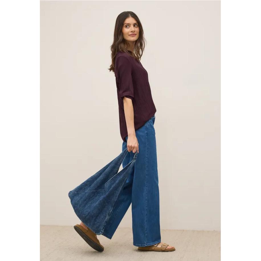 CECIL Gestructureerde blouse in effen kleur Rood