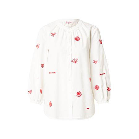 Oui OUI Blouse rood / wit