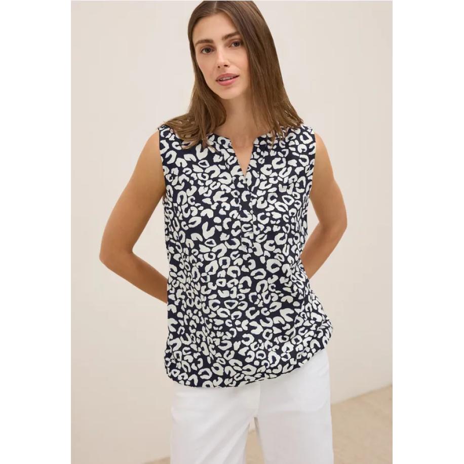 CECIL Gedessineerde blouse top Blauw
