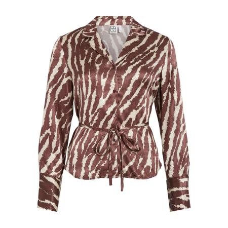 ROUGE EDIT ROUGE EDIT Blouse lichtbeige / kastanjebruin