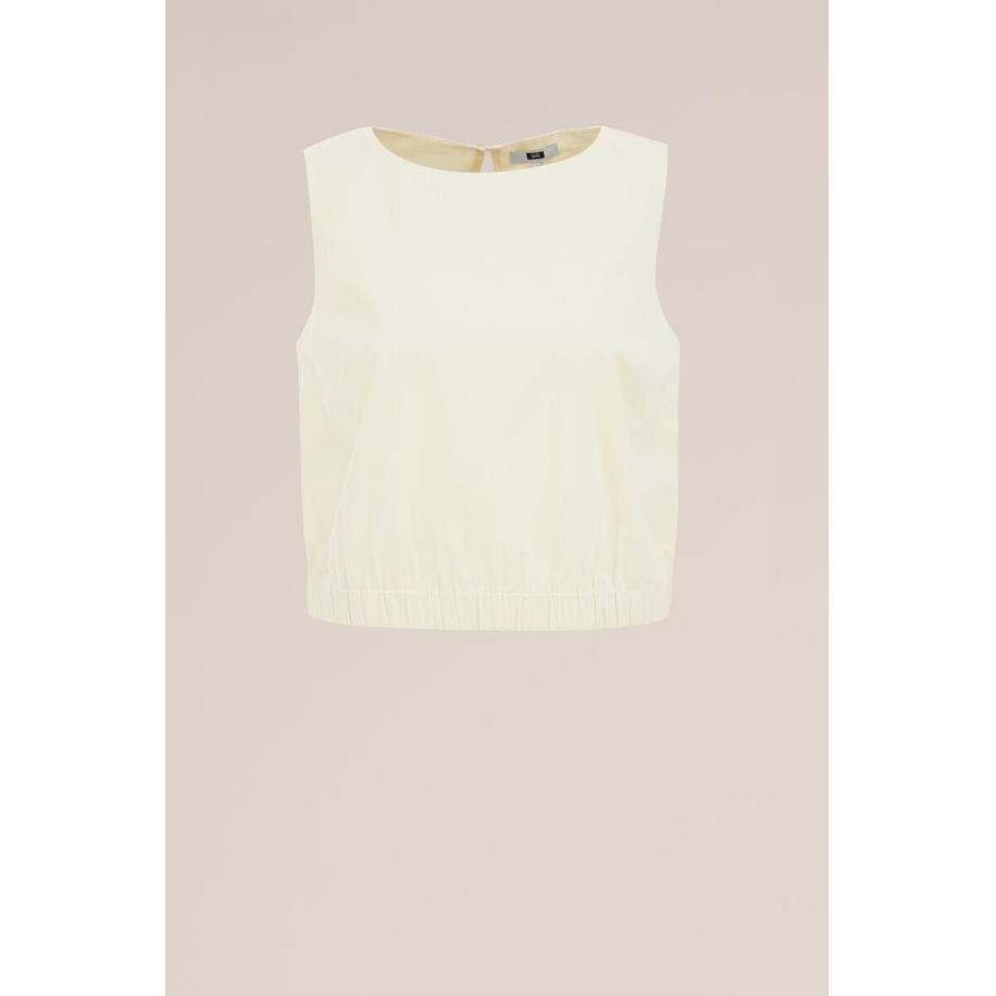 WE Fashion Dames mouwloze top - Regular fit - Lichtgeel - Katoen - Maat: S Geel