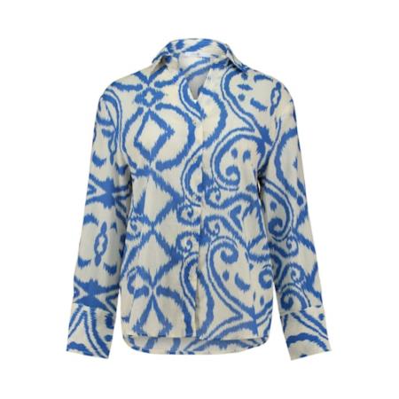 Hailys Hailys Blouse Al44va royal blue/koningsblauw / offwhite