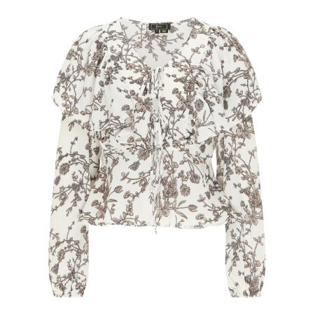 Faina faina Blouse donkerbeige / bruin / zwart / wit