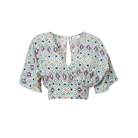 Influencer Influencer Blouse geel / mintgroen / pink / zwart