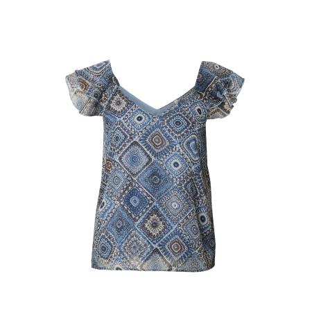 Only ONLY Blouse ONLASTA marine / blauw denim / lichtgrijs / zwart