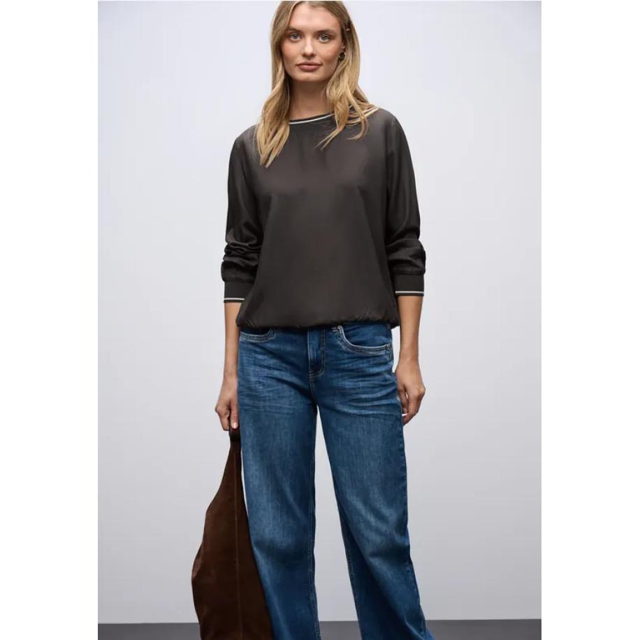 Street One Blouse met tape details Bruin