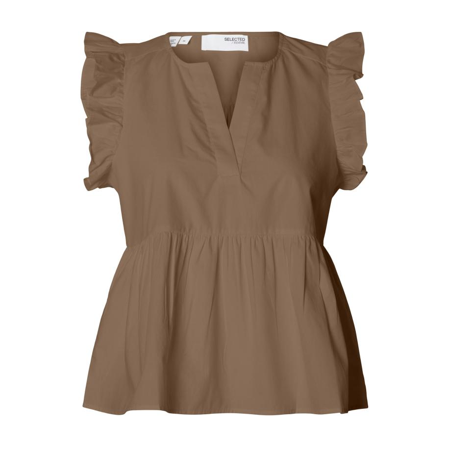 Selected SELECTED Blouse SLFBlair-Ida bruin -