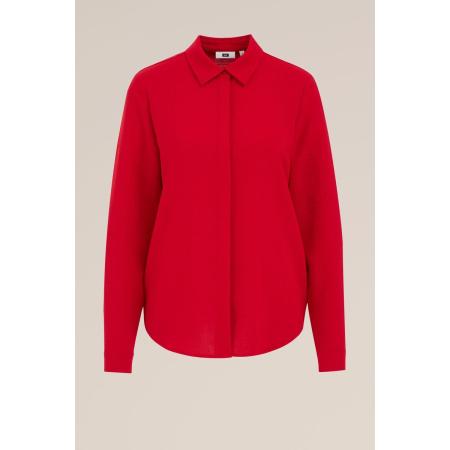WE Fashion Dames blouse met fijne structuur - Regular fit - Vuurrood - Maat: XS