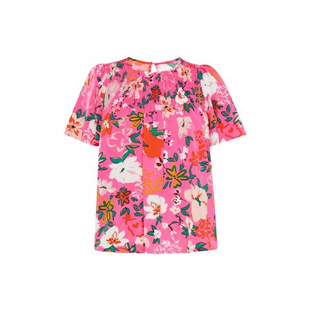 FELIPA FELIPA Blouse Fashion Look groen / kreeft / pink / wit