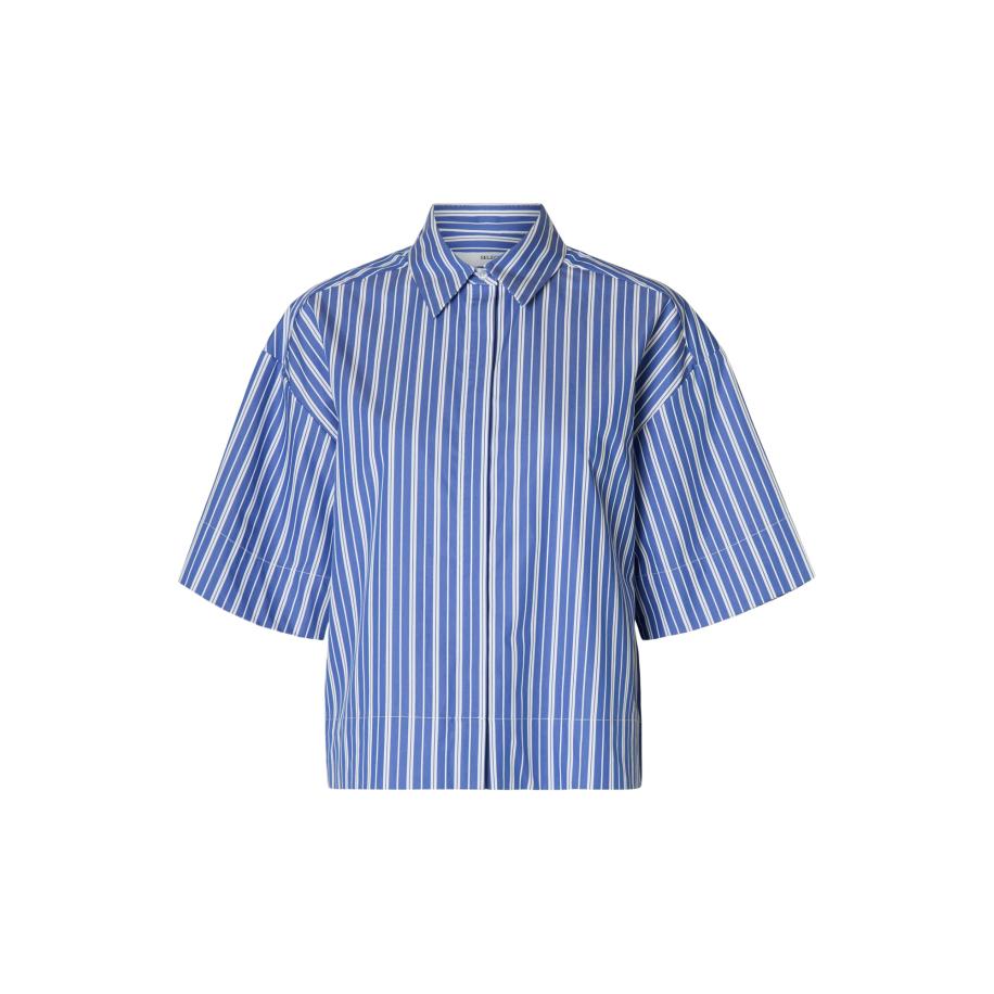 Selected SELECTED Blouse SLFFia royal blue/koningsblauw / wit -