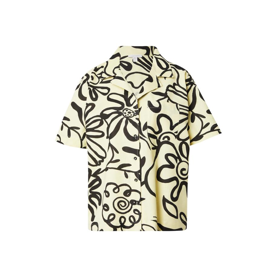 Topshop TOPSHOP Blouse lichtgeel / zwart -