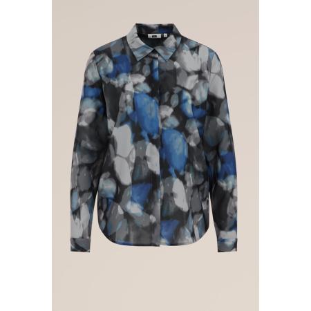 WE Fashion Dames blouse met fijne structuur - Regular fit - Grijs - Maat: XS