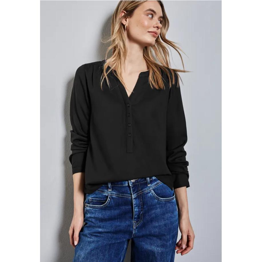 Street One Blouse in effen kleur Zwart