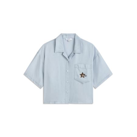 Twist Twist Blouse pastelblauw / bruin