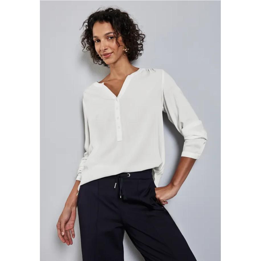 Street One Blouse in effen kleur Wit