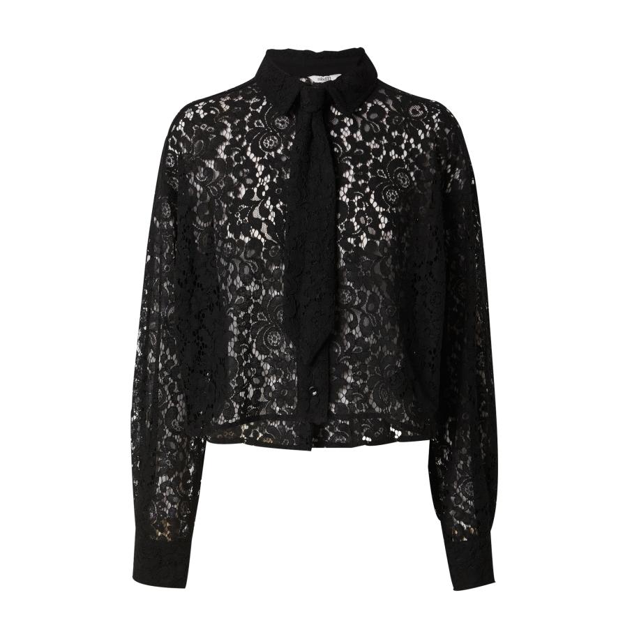Mbym mbym Blouse Emele Tie zwart -