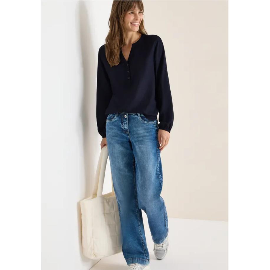 CECIL Blouse in effen kleur Blauw