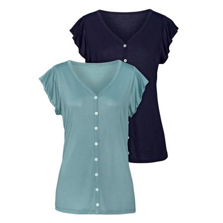 VIVANCE VIVANCE Blouse turquoise / donkerblauw