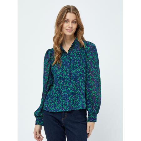Peppercorn Peppercorn Blouse Levi donkerblauw / pasteelgeel / groen