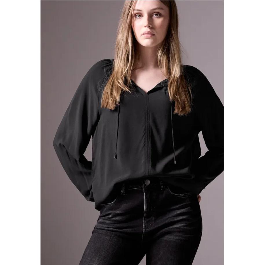 Street One Blouse met plooien Zwart