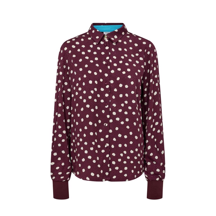 Nümph NÜMPH Blouse LIVY wijnrood / wit -