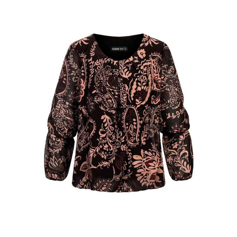 Cloud5ive Cloud5ive Blouse beige / bruin / zwart -