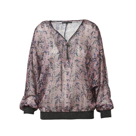KOROSHI KOROSHI Blouse blauw / lichtbruin / zwart / wit