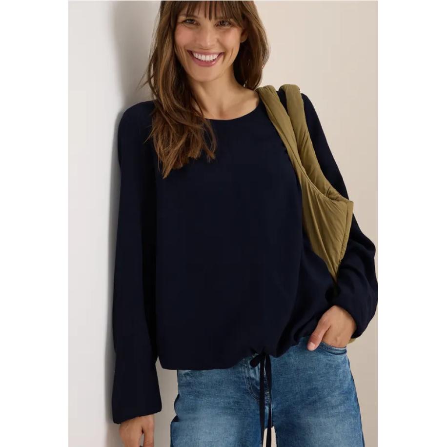 CECIL Blouse met trekkoord Blauw