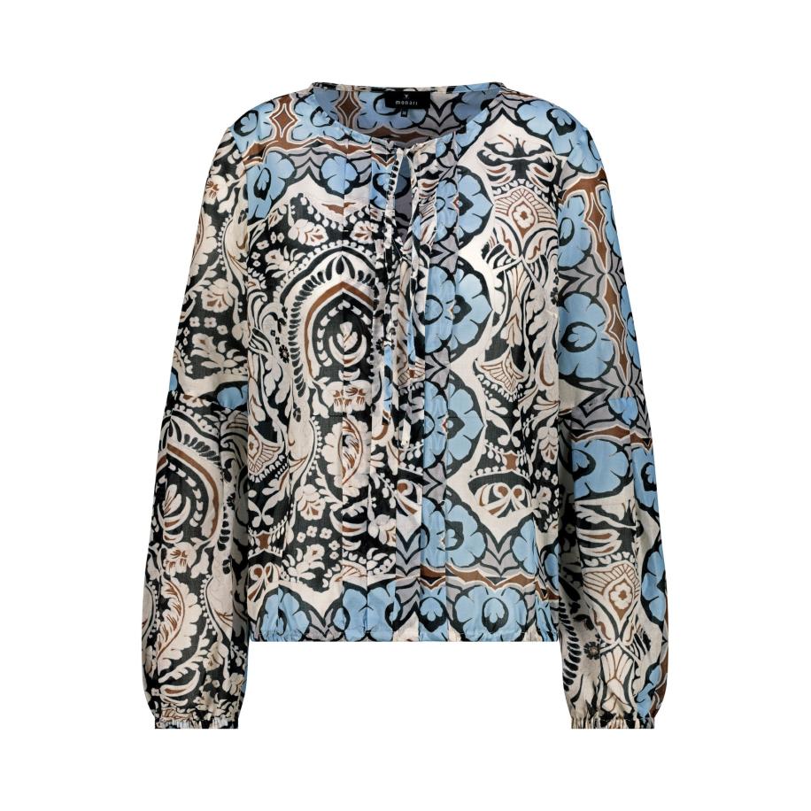 Monari monari Blouse beige / blauw / bruin / zwart -