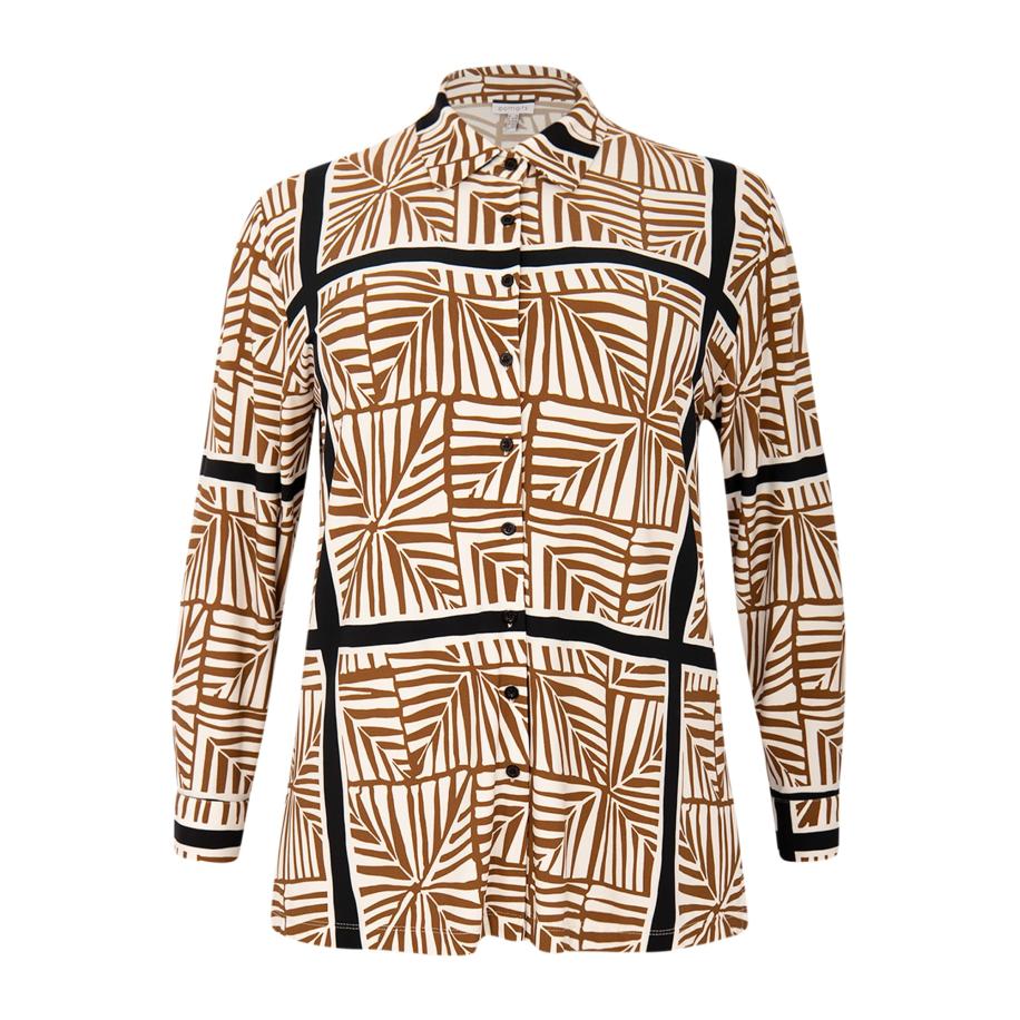 Yoek YOEK Blouse ecru / bruin / zwart -