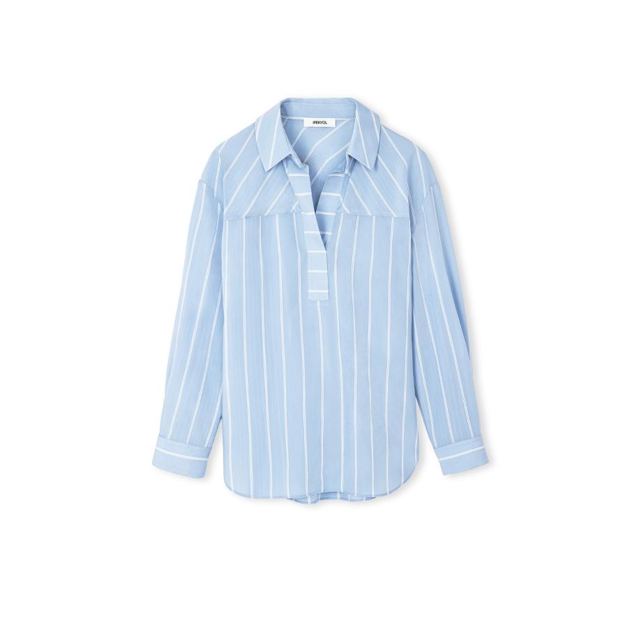 Ipekyol Ipekyol Blouse hemelsblauw / wit -