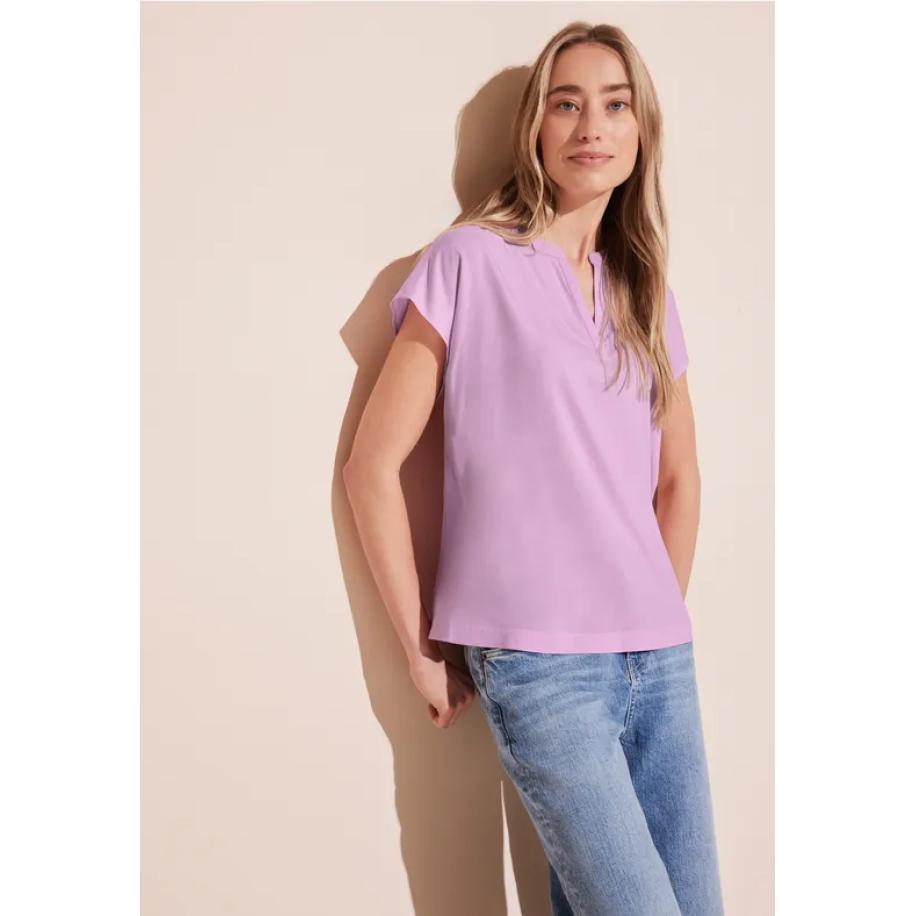 Street One Blouse met mouwaanzet Roze