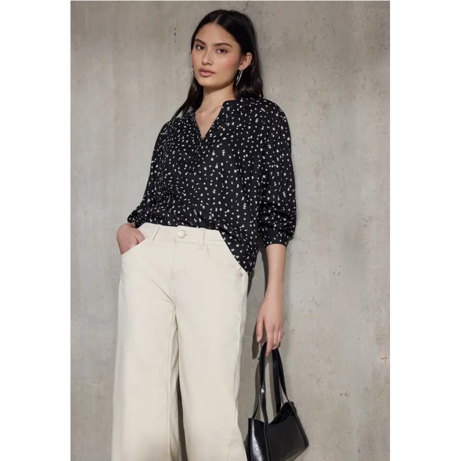 Street One Losse raglan blouse Zwart