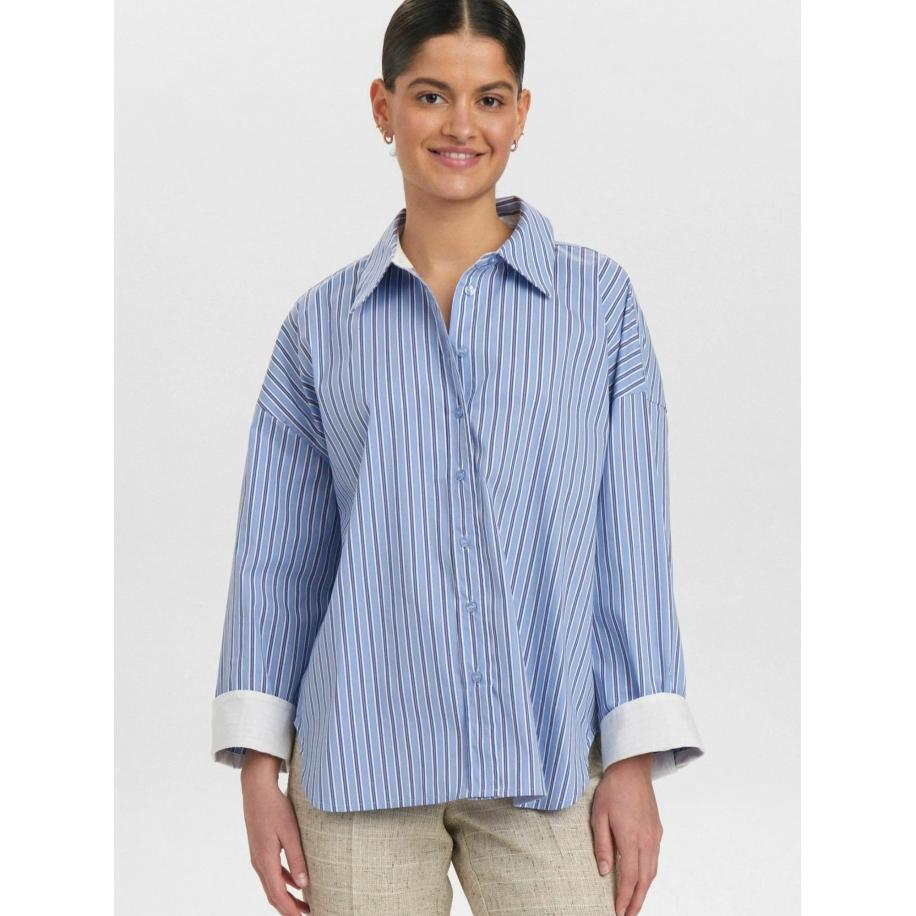 Nümph NÜMPH Blouse ELOISE blauw / wit -