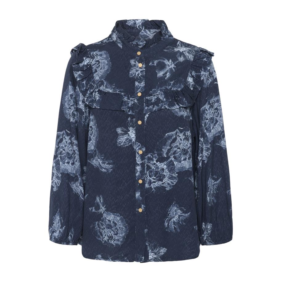 Culture CULTURE Blouse Alexa navy / lichtgrijs -