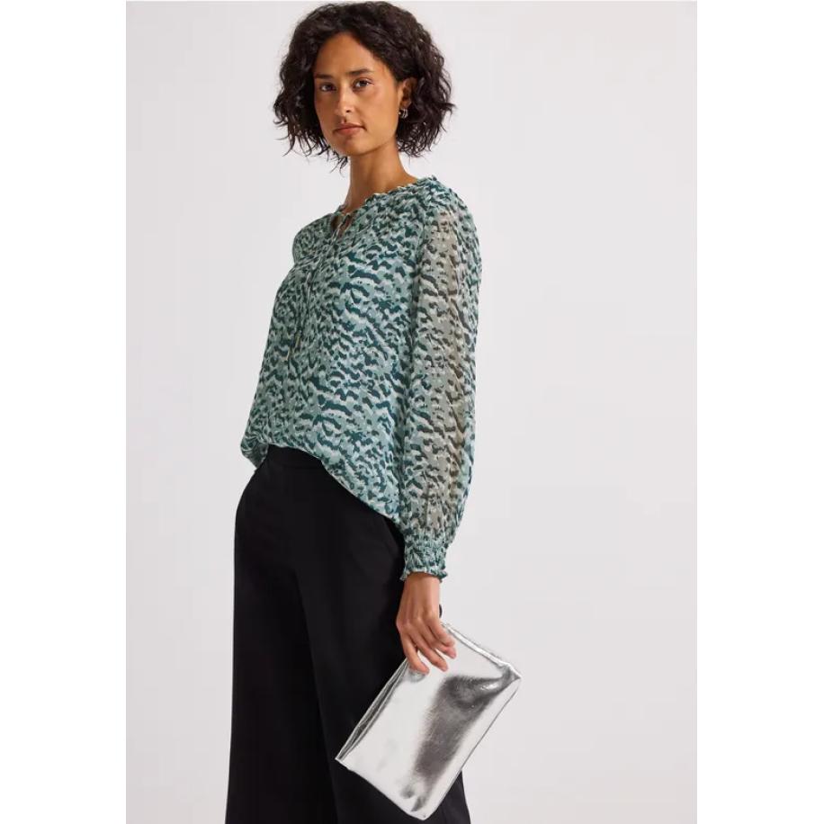 Street One Gedessineerde chiffontuniek Blauw