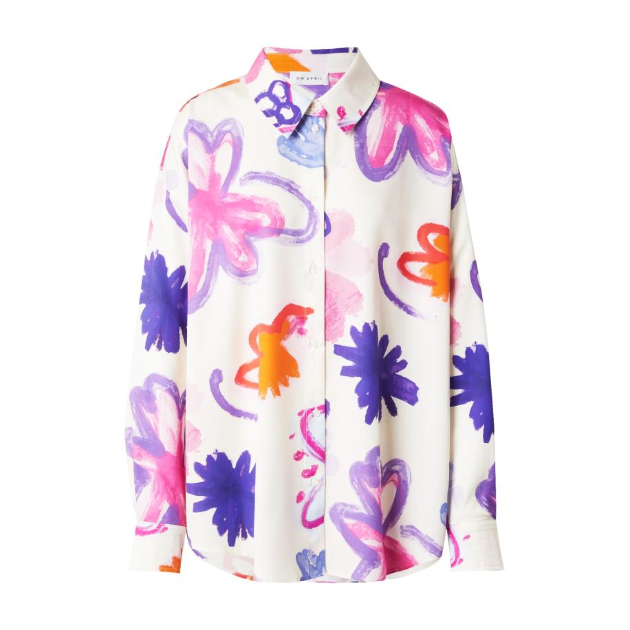 OH APRIL Blouse Melina lila / oranje / lichtroze / wit Wit