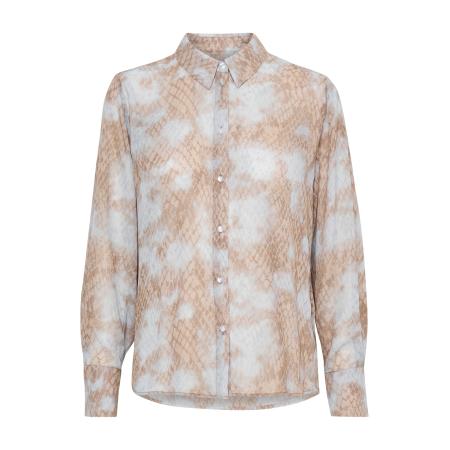 ICHI ICHI Blouse IH NEALLY lichtblauw / ombergrijs / lichtbruin / donkergrijs