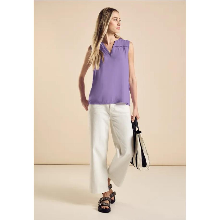Street One Blousetop met tapedetail Paars