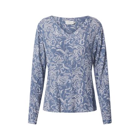 Kaffe Kaffe Blouse Geisa smoky blue / wit