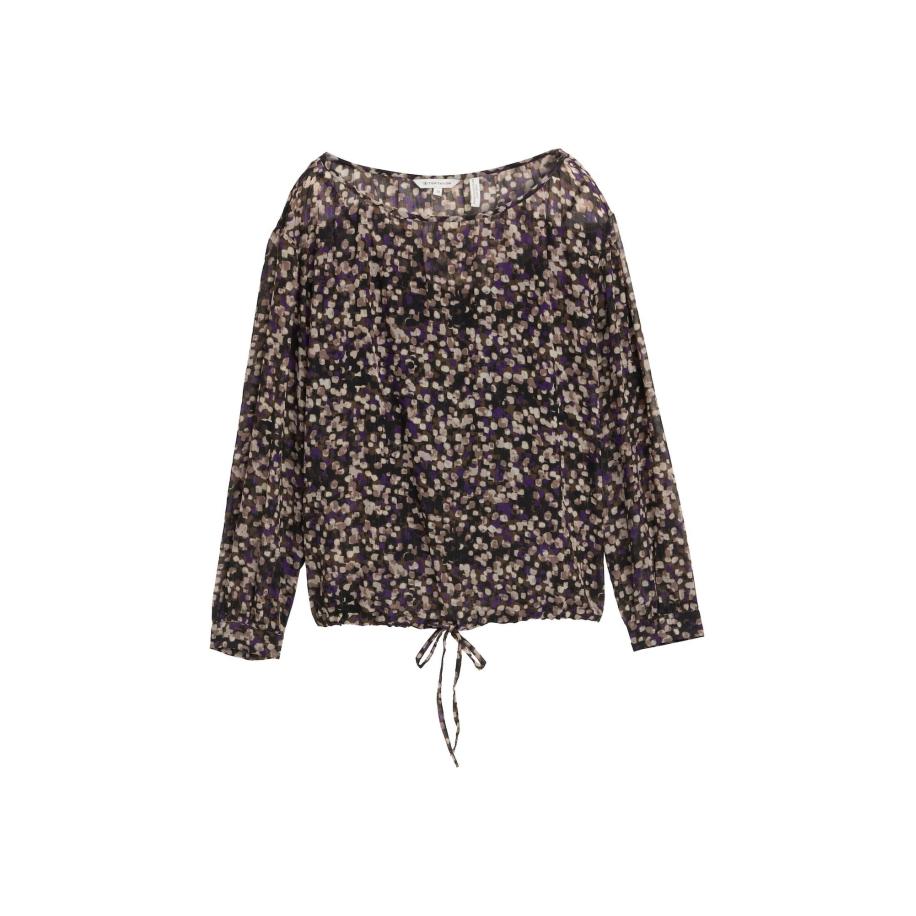 Tom Tailor TOM TAILOR Blouse beige / bruin / lichtbruin / lila -