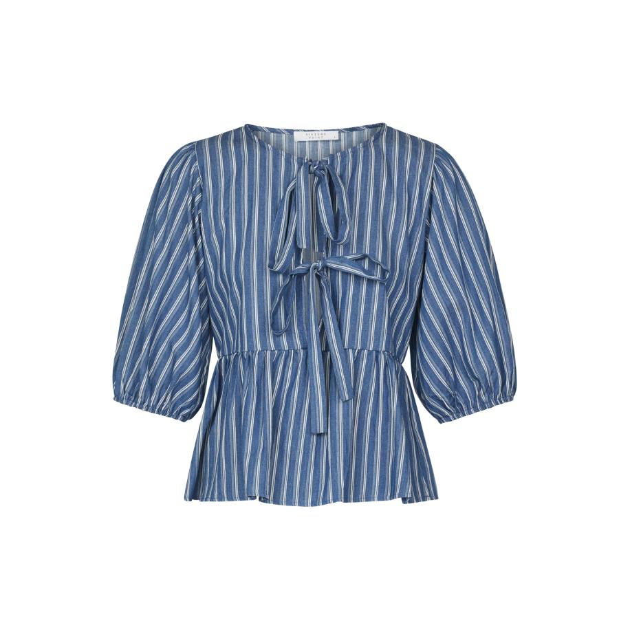 SISTERS POINT Blouse NELL navy / wit Blauw