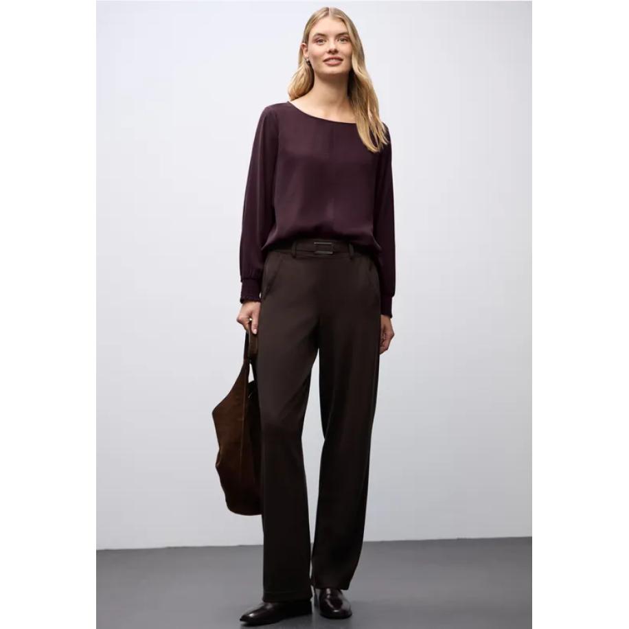 Street One Blouse met gesmokte manchetten Rood