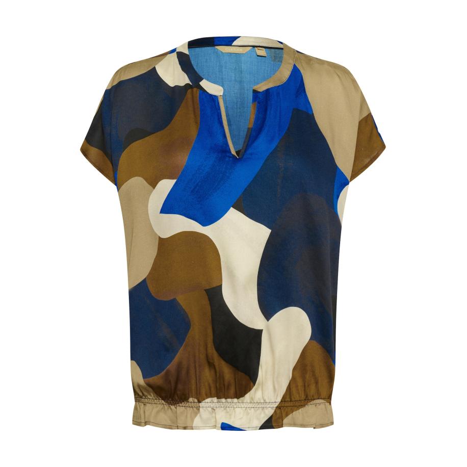 Culture CULTURE Blouse Dana beige / blauw / bruin -