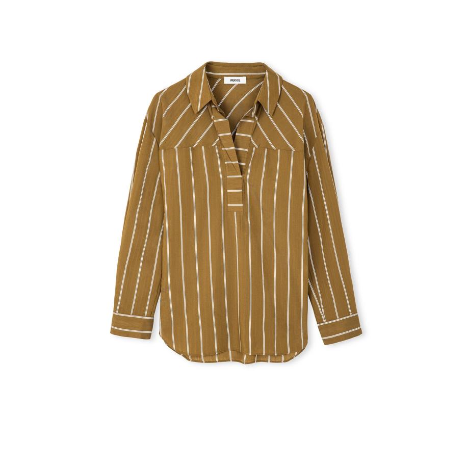 Ipekyol Ipekyol Blouse sepia / wit -