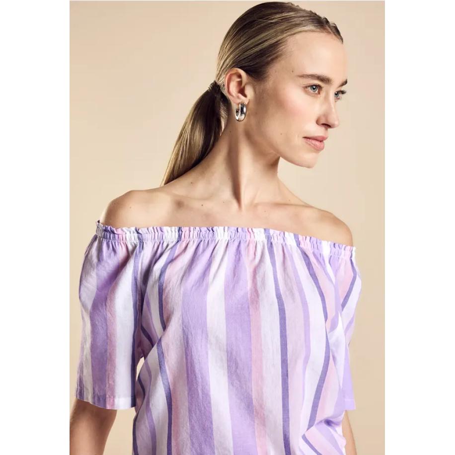 Street One Chambray blouse met strepen Paars